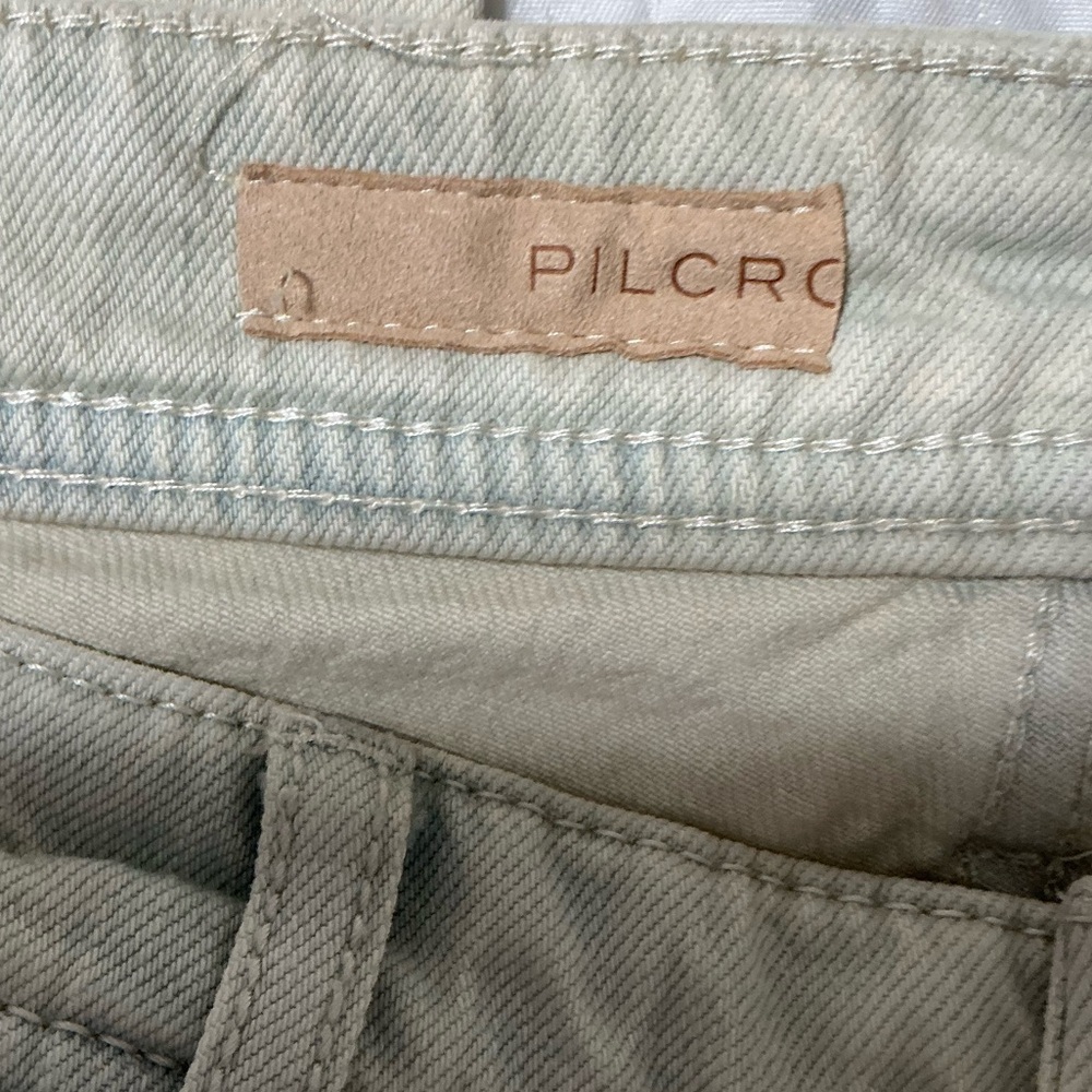 PILCRO Anthropologie Destroyed Mid-Rise Slim Boyfriend Jeans Light Wash Sz 27 - Picture 11 of 15